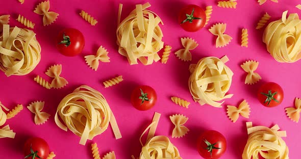 Layout of Pasta and Red Tomatoes