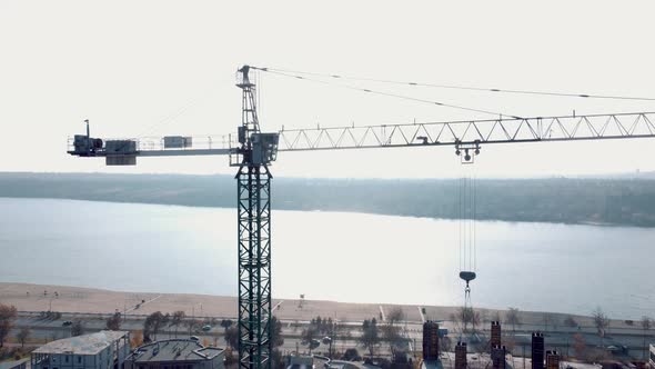 Crane and building construction. big building construction