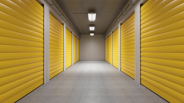 Self Storage Units With Yellow Metal Doors