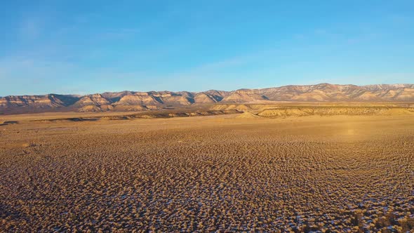 Desert Mountains at Sunset in Winter