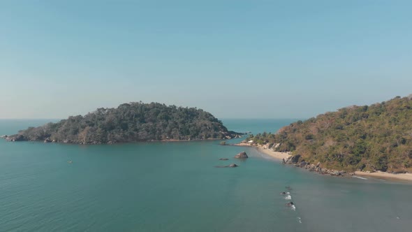 Small Palolem Island Reserve on the edge of Palolem Beach in Goa, India