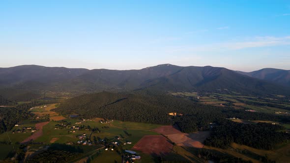 Bird's eye view of Shenandoah National Park and the Blue Ridge Mountains from the park's famous Skyl