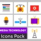 12 Media Technology Icons Pack - VideoHive Item for Sale