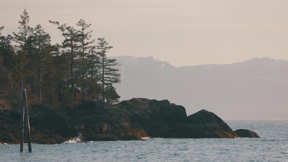 beautiful sunset over the pacific ocean, Sunshine Coast British Columbia Canada