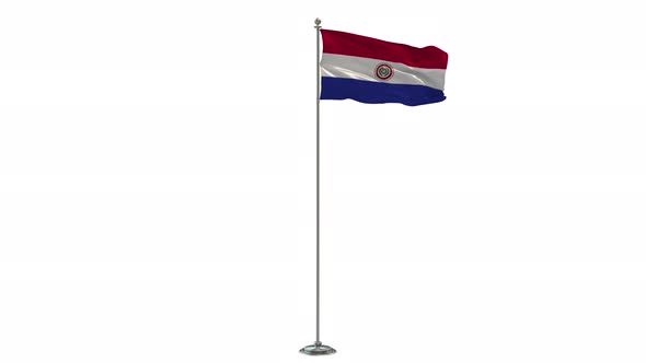 Paraguay Looping Of The Waving Flag Pole With Alpha