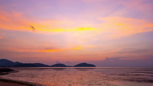 Time Lapse nature colorful pastel clouds Beautiful Light Sunrise or sunset sky clouds over sea