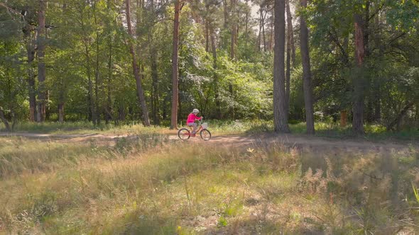 Forest And Little Girl On Bike alt