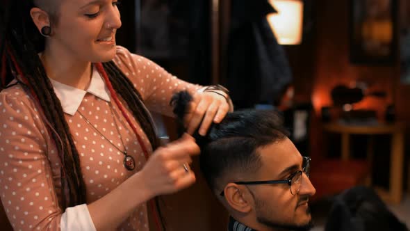 Attractive man at the barbershop