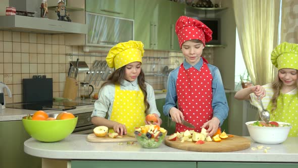 Three Kids Cooking