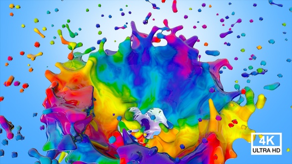 Big Multicolor Paint Splash 4K