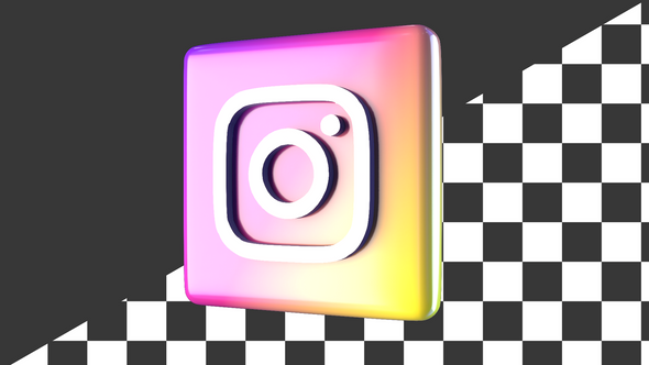 Spinning Loop 3d Instagram Logo Alpha Channel