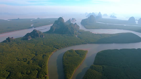 Phang Nga National Park in Thailand Epic Rocks Islands Dense Mangrove Forest and Rivers