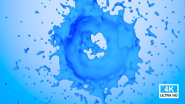 Circle Blue Color Splash 4K