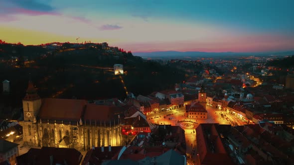 Drone video of Brasov City