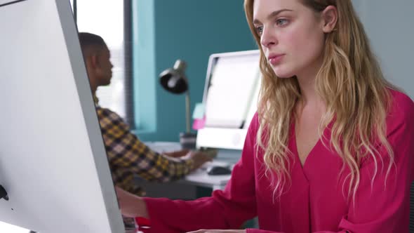 Man and woman working at the office