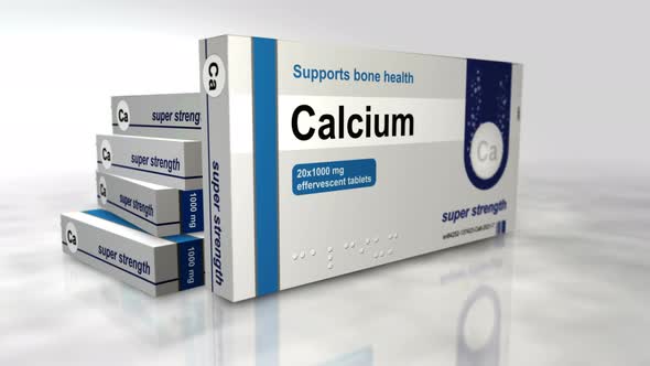 Calcium box in hand abstract concept 3d rendering