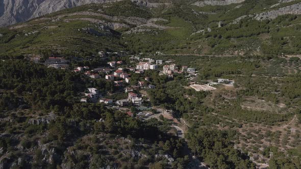 Aerial View of the Town of Krvavica Croatia Makarska Riviera 2021