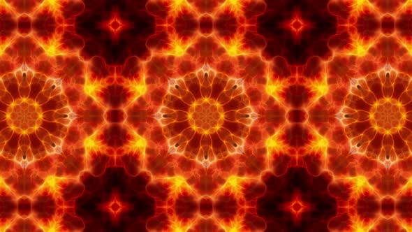 Fire Flame Burst Kaleidoscope Loop 4K 08