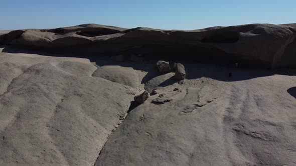 Gorgeous grey rocky hills of a small mountain in a desert of Namibia