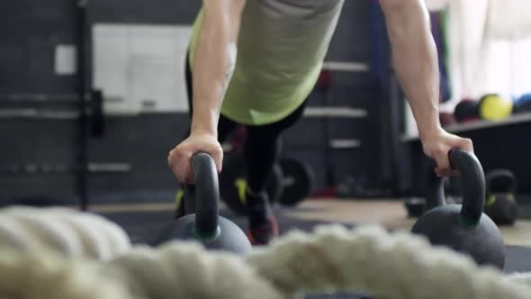 Female Athlete Doing Push-ups