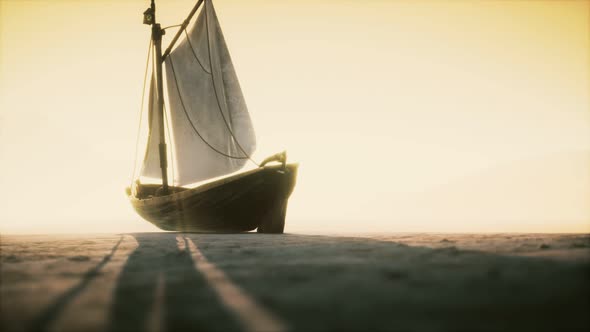 Fishing or Fisherman Boat Abandoned in Desert