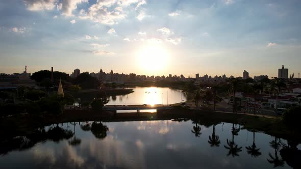 Sunset at  Rio Preto countryside city of Sao Paulo state.