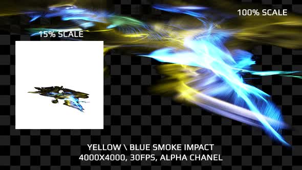 Yellow And Blue Smoke Impact - 4000x4000, Alpha