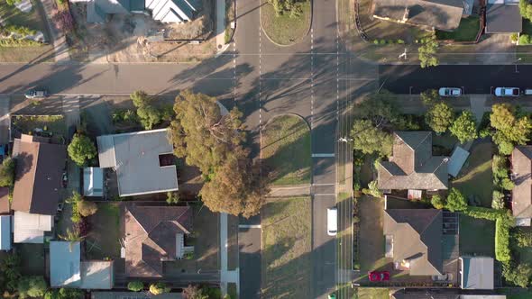 Houses in Suburban Australia Aerial View of Typical Streets and Neighbourhood