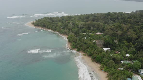 Drone view of Punta Uva beach in Costa Rica