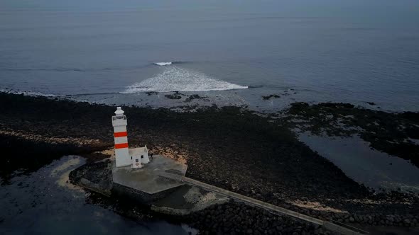 Gardur Lighthouse Iceland Aerial View