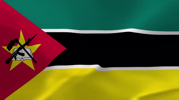 Mozambique Waving Flag Animation 4K Moving Wallpaper Background