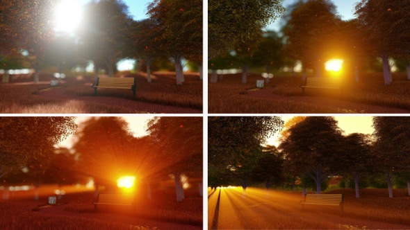 Bench In Autumn Park Pack alt