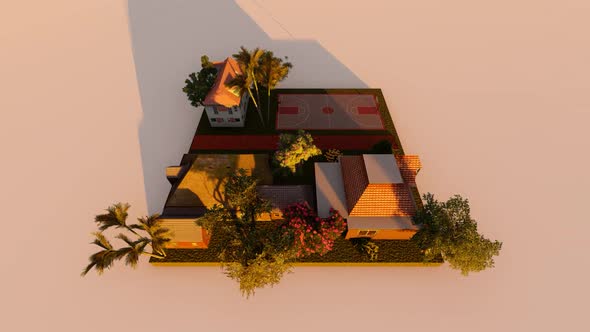 Isometric housing in the countryside