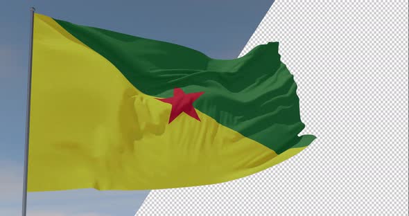 flag Guiana patriotism national freedom, seamless loop, alpha channel