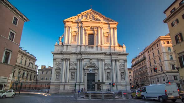 Sant Andrea Della Valle Church Timelapse Hyperlapse in Rome