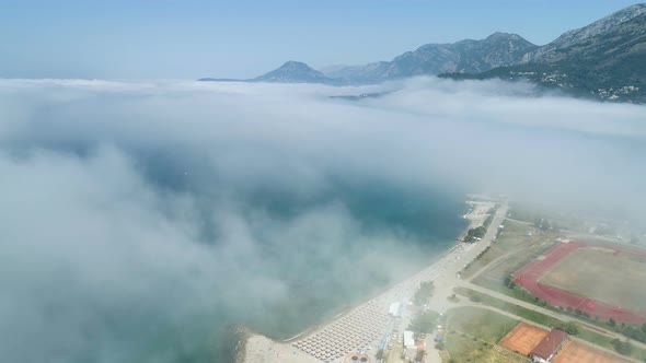 Aerial View of the City of Bar Under a Low Cloud