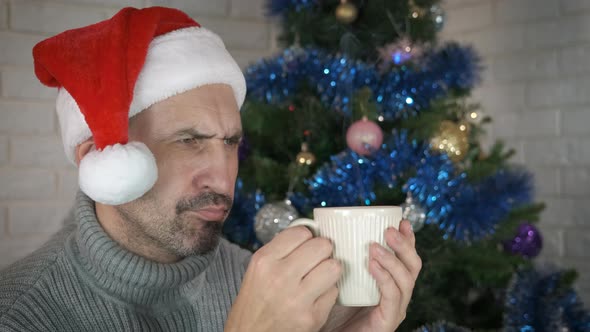 Lonely Man with Cup at Christmas