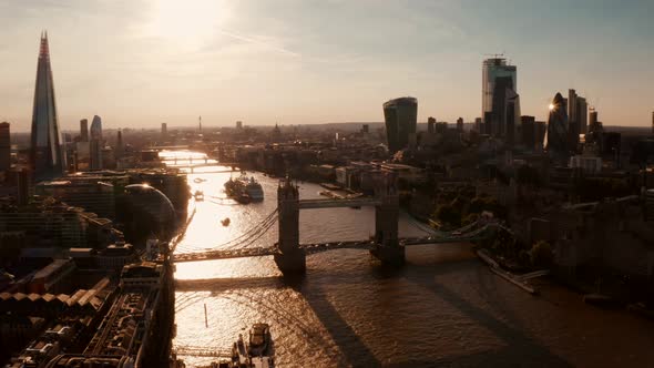 Aerial View of The London City Center from Above