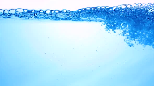 Many Bubbles in Water , Abstract Water Wave with Bubbles in 