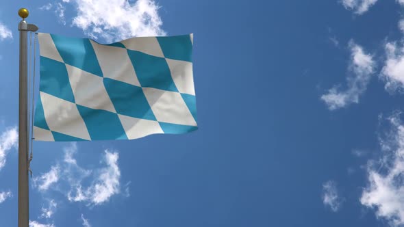 Bavaria Lozengy Flag Bayern (Germany) On Flagpole