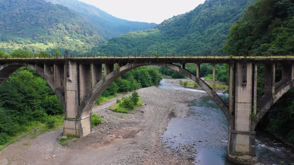 Old Miners' Railway Bridge in the Mountains and Forests