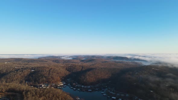 Lake of the Ozarks, Midwest America Landscape - Aerial Helicopter View