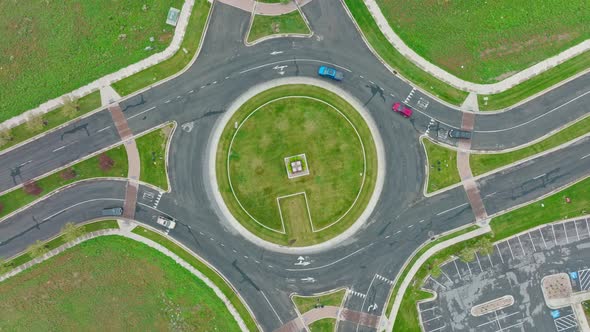 Aerial Top View of Roundabout at Lake Park Boulevard in West Valley City