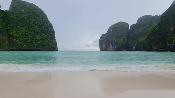 Maya Bay Koh Phi Phi During Rain at the Monsoon Season