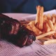 Pork ribs back with french fries 360 degree - VideoHive Item for Sale