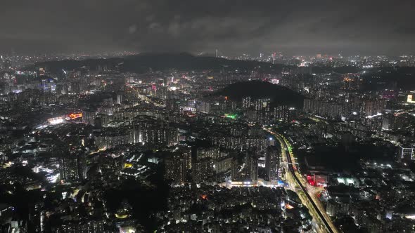 Aerial footage of landscape in shenzhen city, China,Hyperlapse