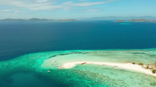 Tropical Island with Sandy Beach, Philippines, Palawan