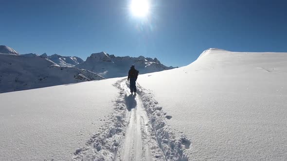 powder skiing in the alps,  Lech am Arlberg, Vorarlberg, Austria