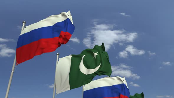 Flags of Pakistan and Russia alt