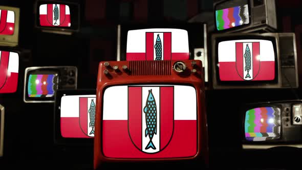 Flag of Kaiserslautern, Germany, on Retro TVs.